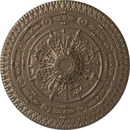 Ekena Millwork Naple Ceiling Medallion (Fits Canopies up to 3 3/8"), Hand-Painted Warm Silver, 37 1/2"OD x 3 3/8"P CM37NAWSS